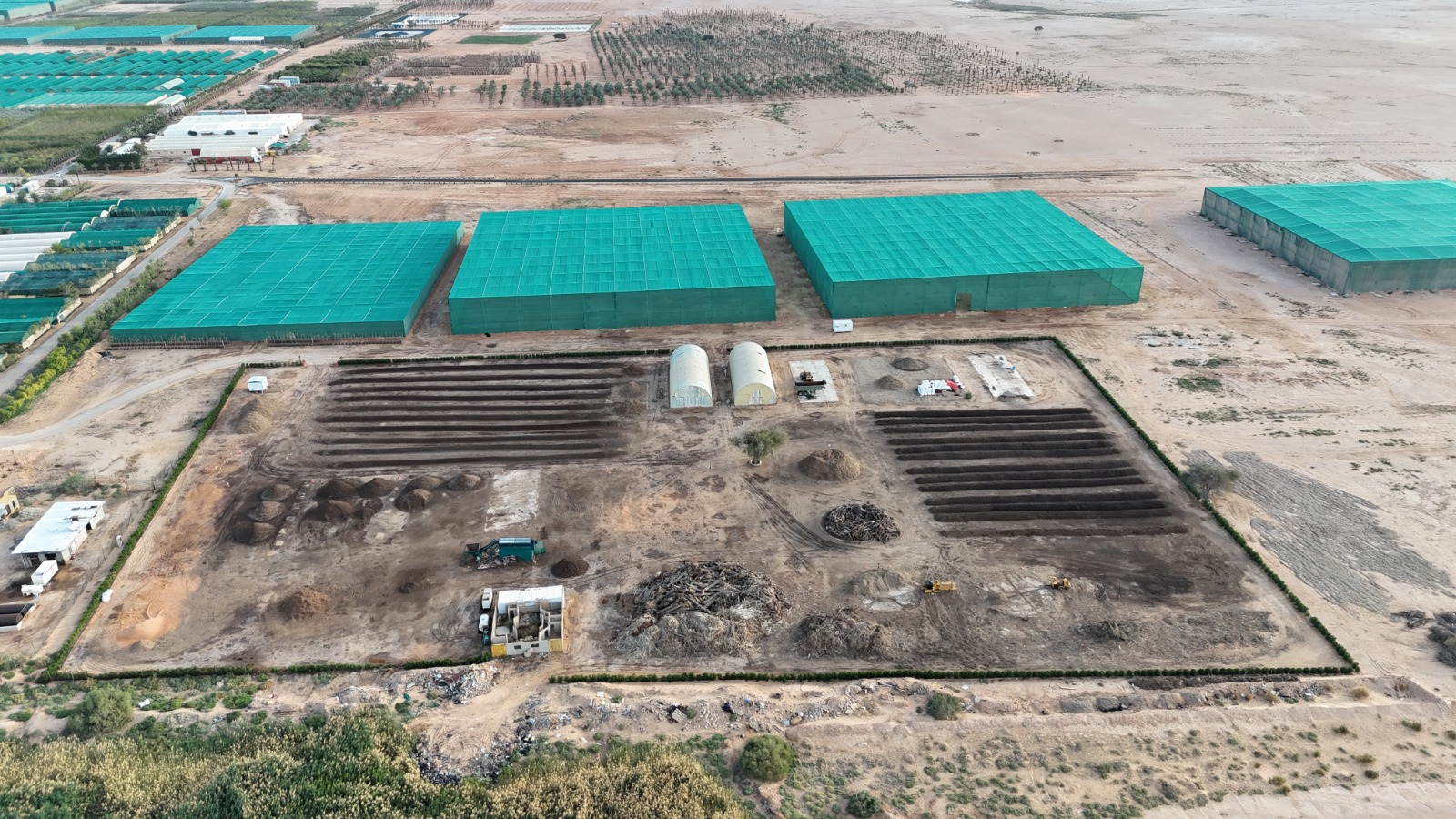 Aerial view of Mawared Baladi composting and nursery facility