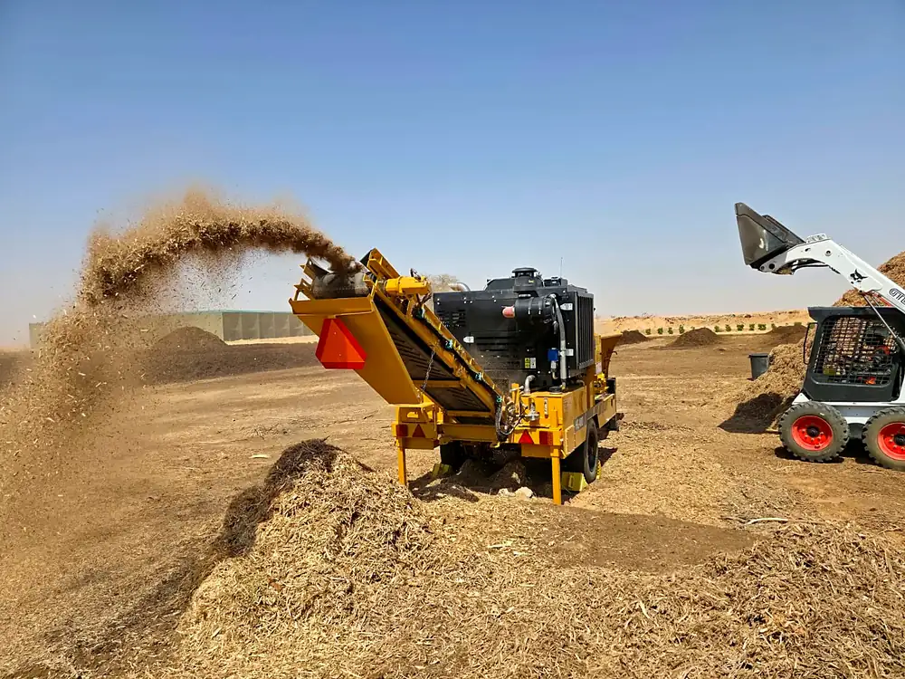 Green waste shredded at the Al Kharj yard